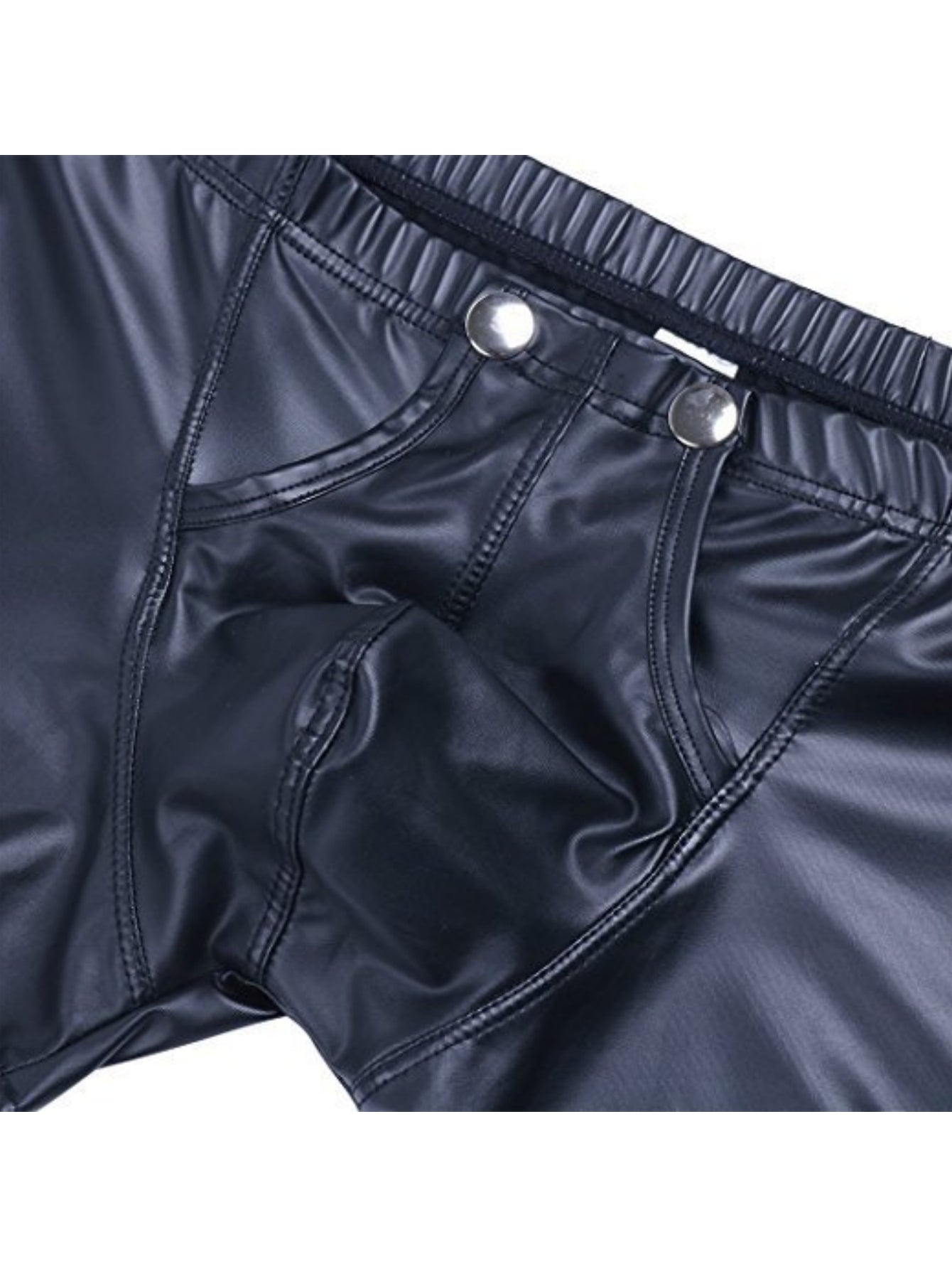 Sexy Low-Waist Faux Leather Men's Straight-Leg Underwear