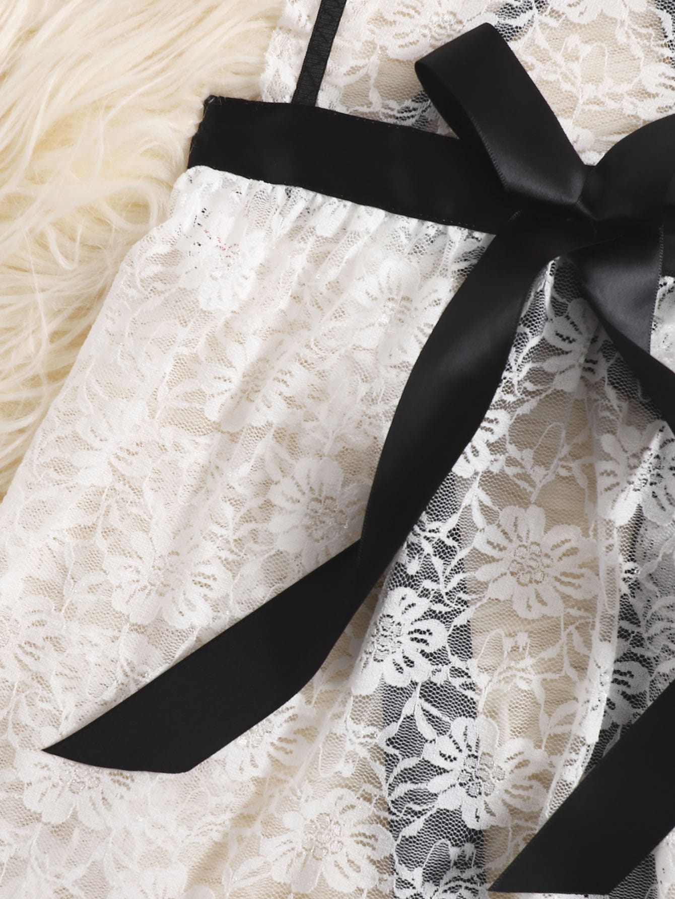 White Lace Net Lingerie For Maid Style