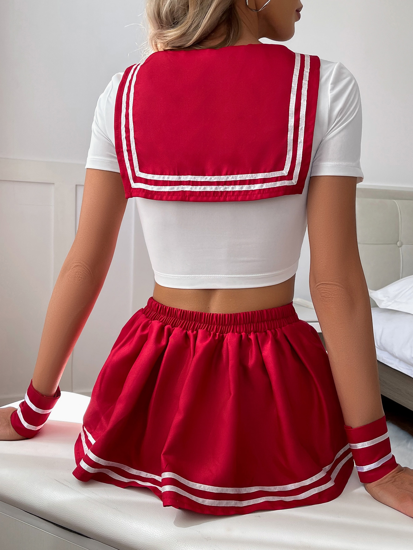 Sexy Sailor Uniform With Bowknot Lingerie Set