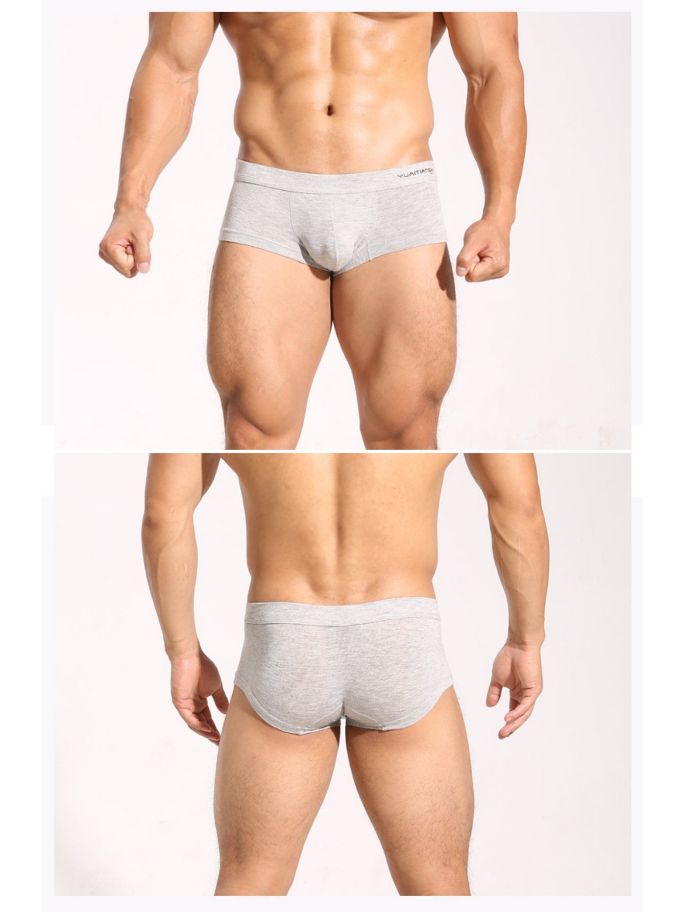 Solid-Color Modal Men's Mid-Rise Straight-Leg Underpants