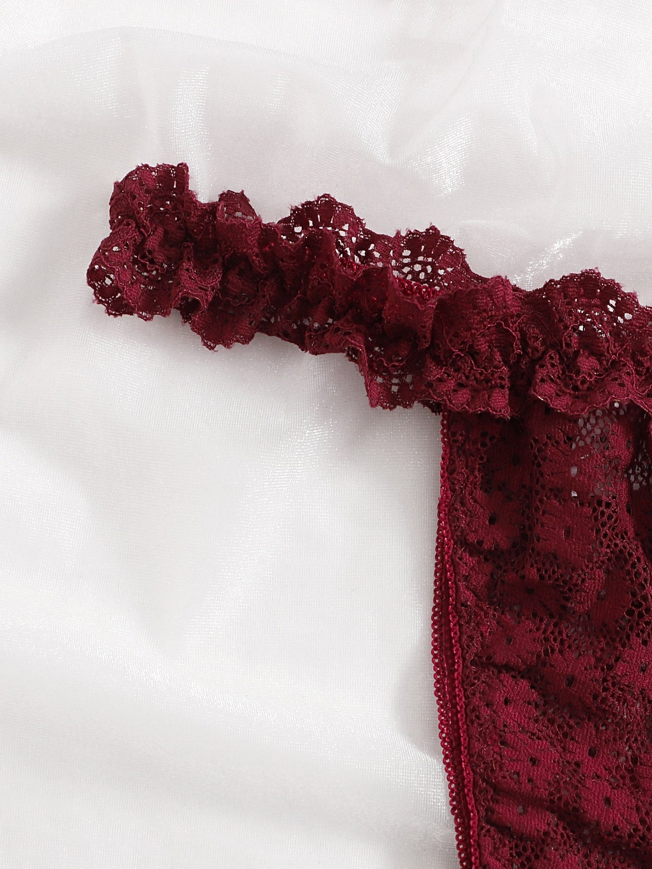 Red Wine Color Lace Sexy Lingerie Set