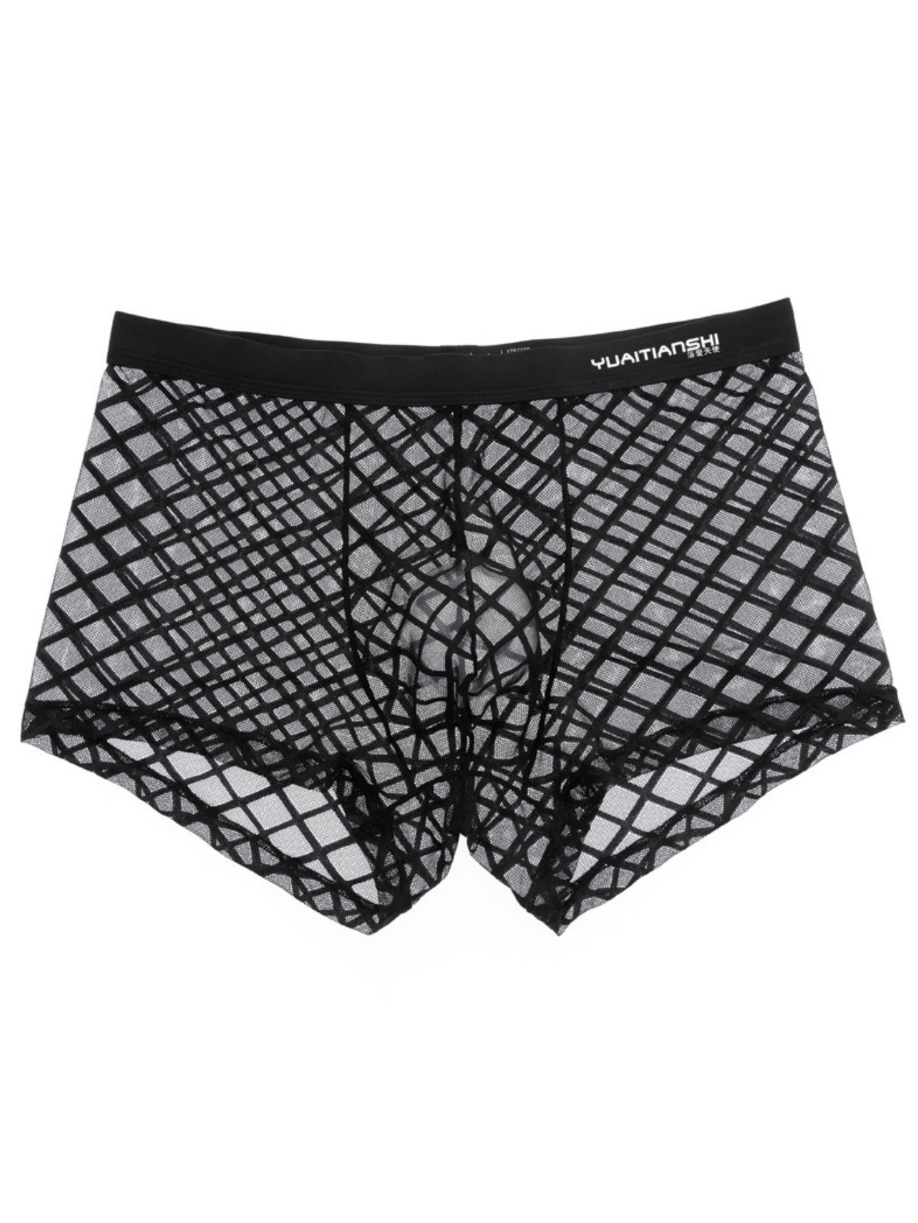 Net Fabric See-Through Men's Sexy Straight-Leg Underwear