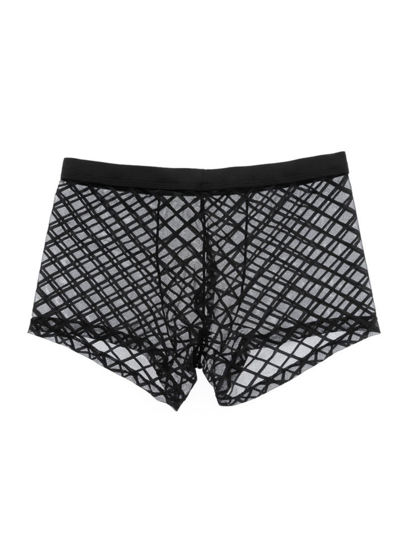 Net Fabric See-Through Men's Sexy Straight-Leg Underwear