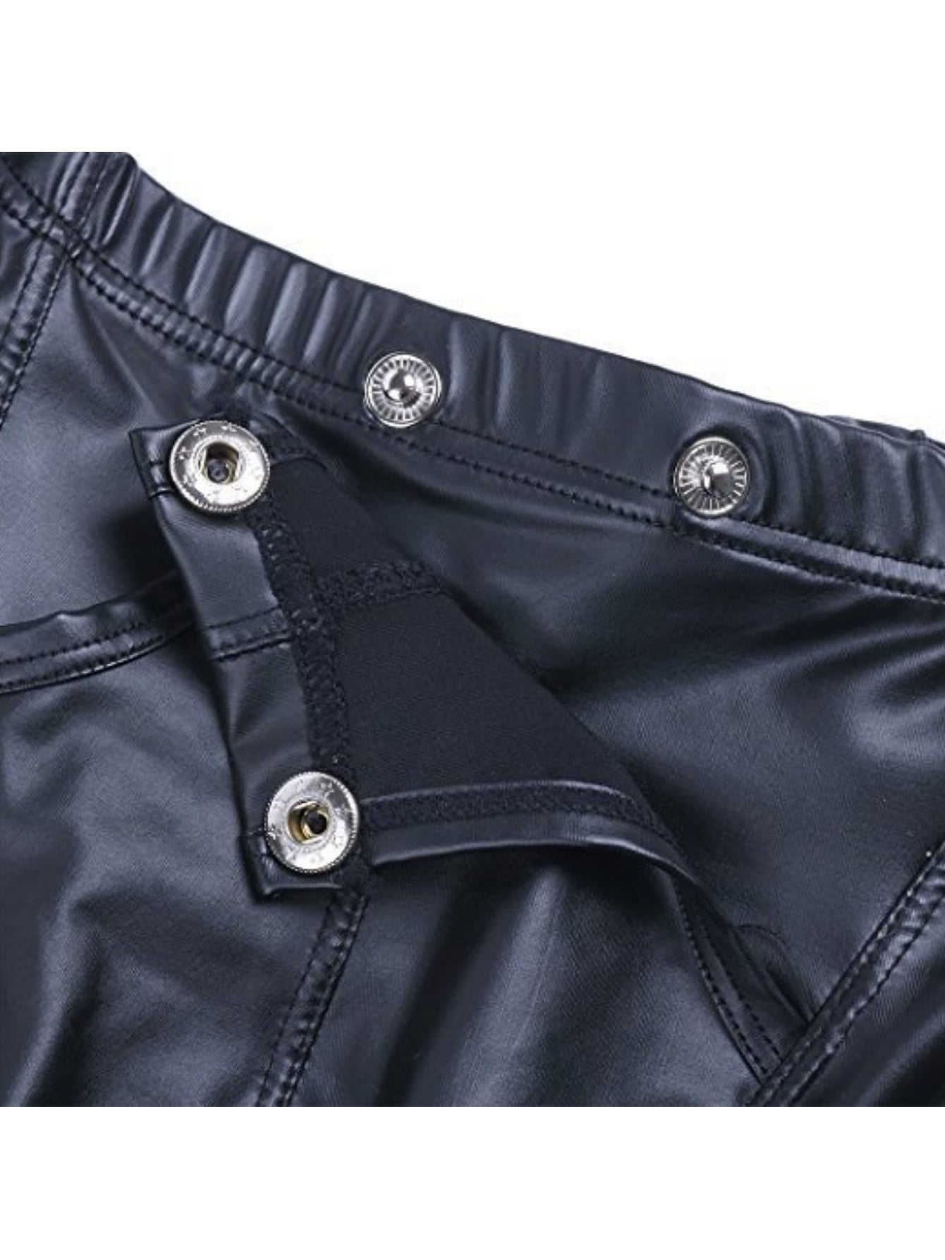Sexy Low-Waist Faux Leather Men's Straight-Leg Underwear