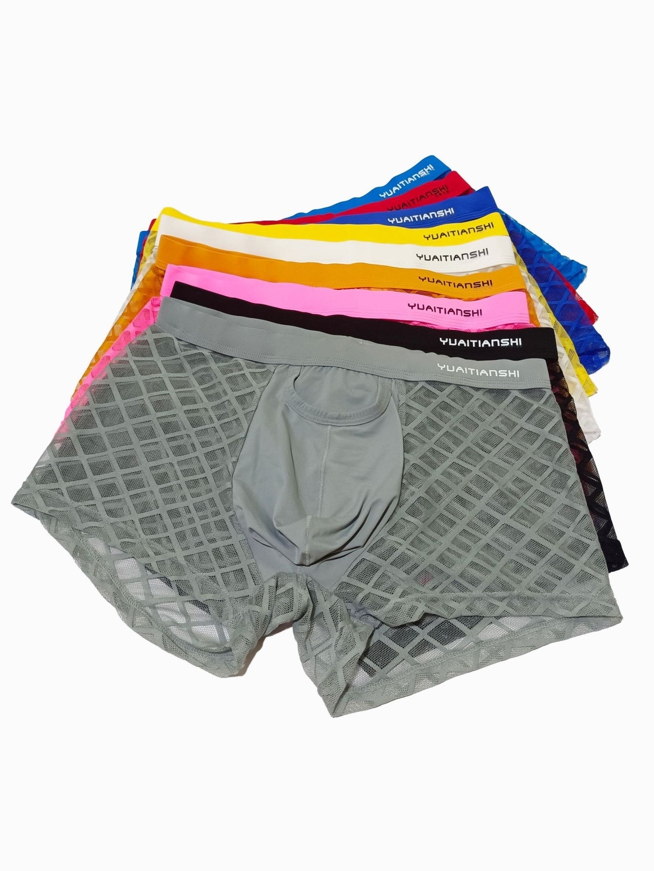 Net Mesh Pattern Sexy Men's Low-Rise Briefs