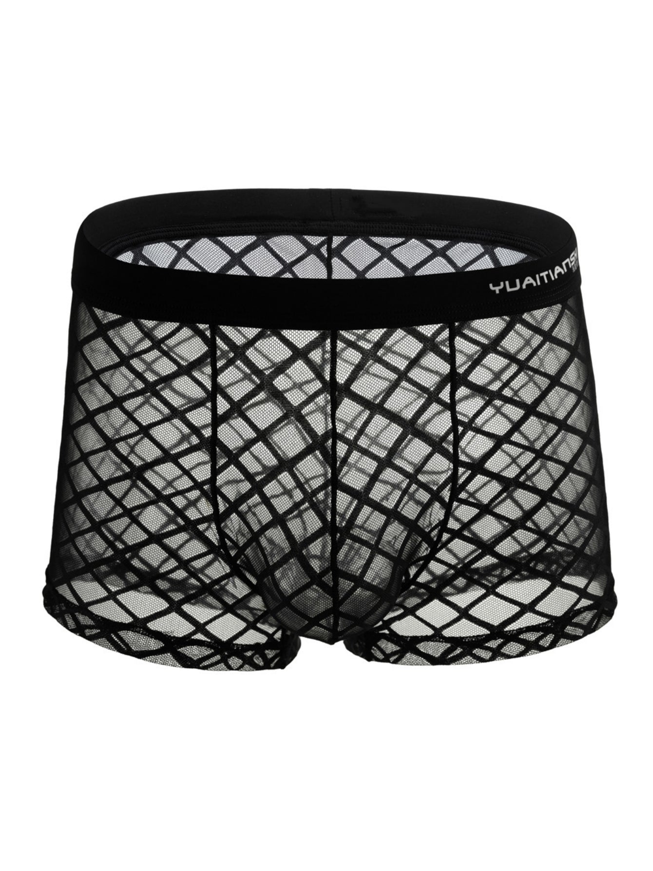 Net Fabric See-Through Men's Sexy Straight-Leg Underwear