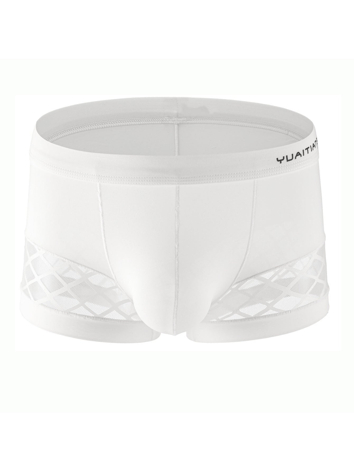 Net Fabric Stitched Men's Sexy Straight-Leg Underwear