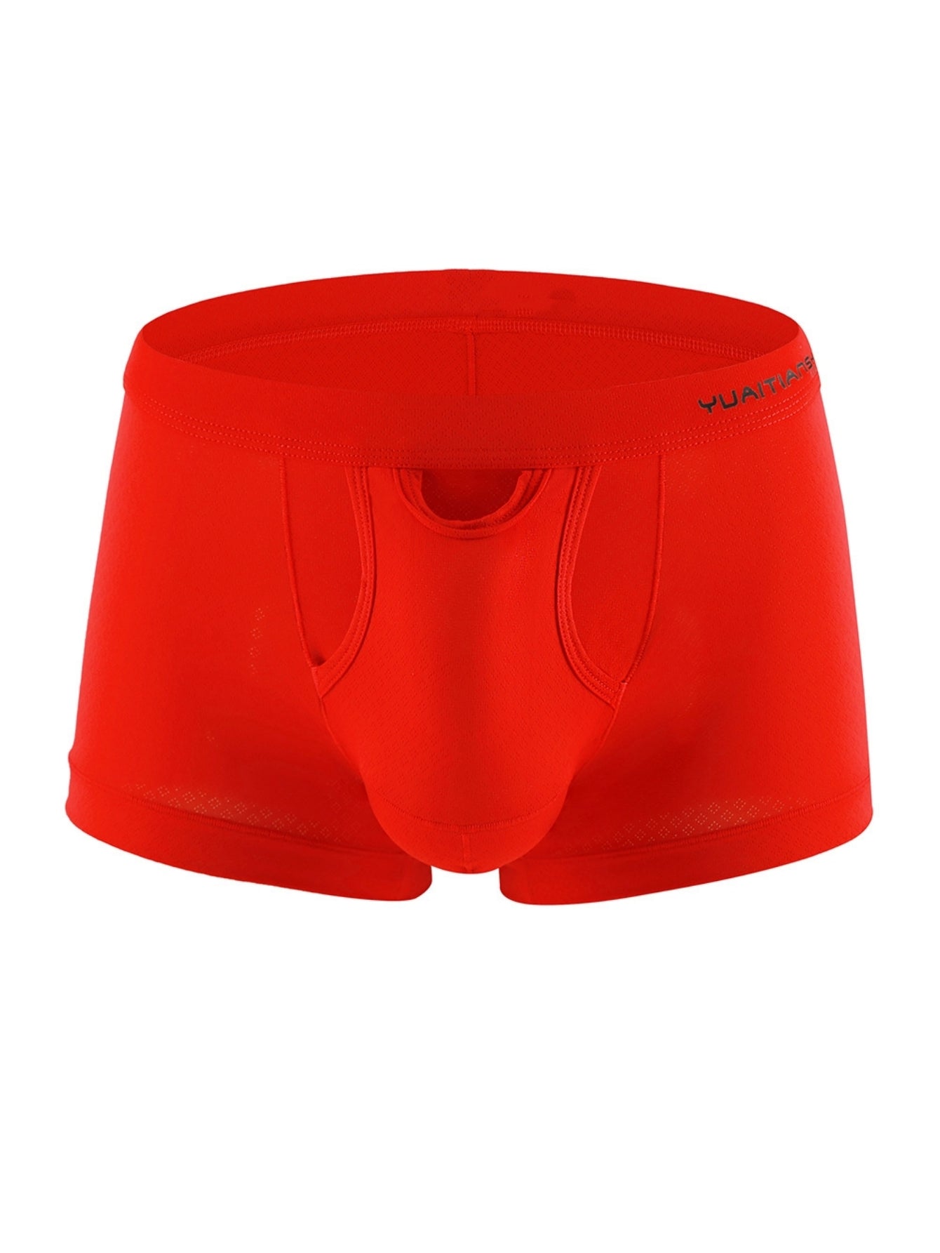 Solid-Color Nylon Men's Mid-Rise Straight-Leg Underpants