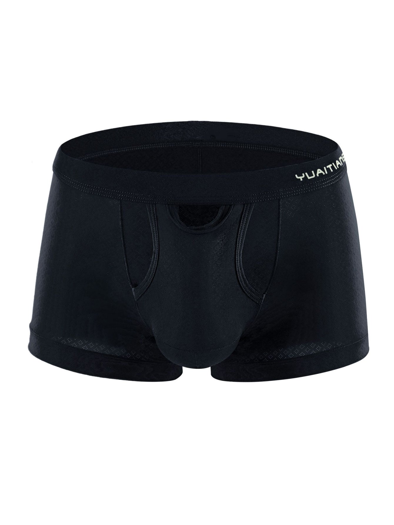Solid-Color Nylon Men's Mid-Rise Straight-Leg Underpants