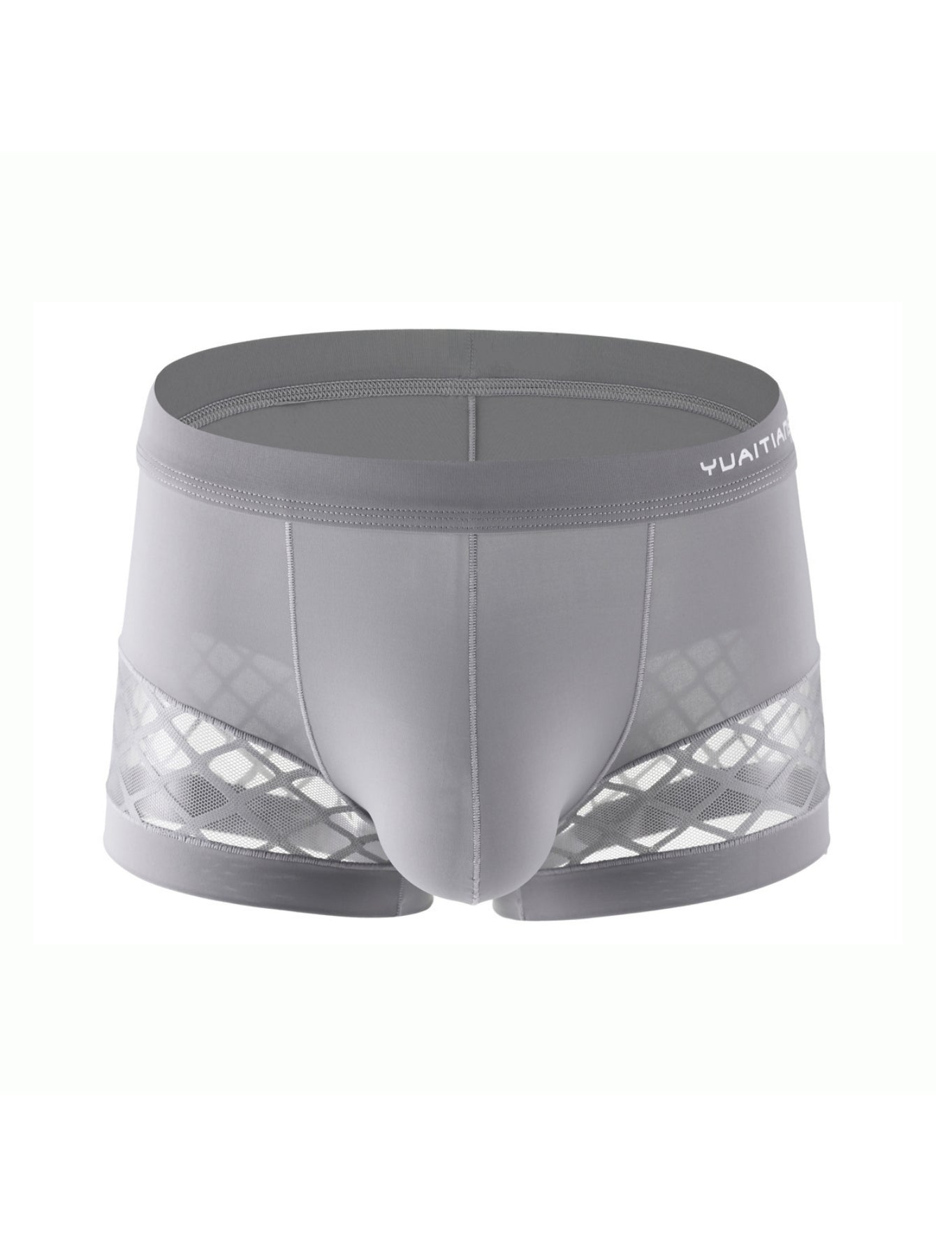 Net Fabric Stitched Men's Sexy Straight-Leg Underwear